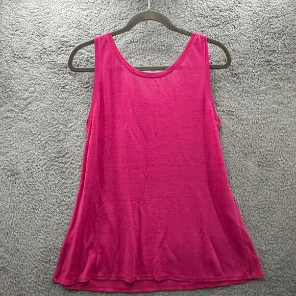 Eileen Fisher Women's Small 100% Linen Pink Tank Top Beach Resort Tropical Style - Picture 7 of 7